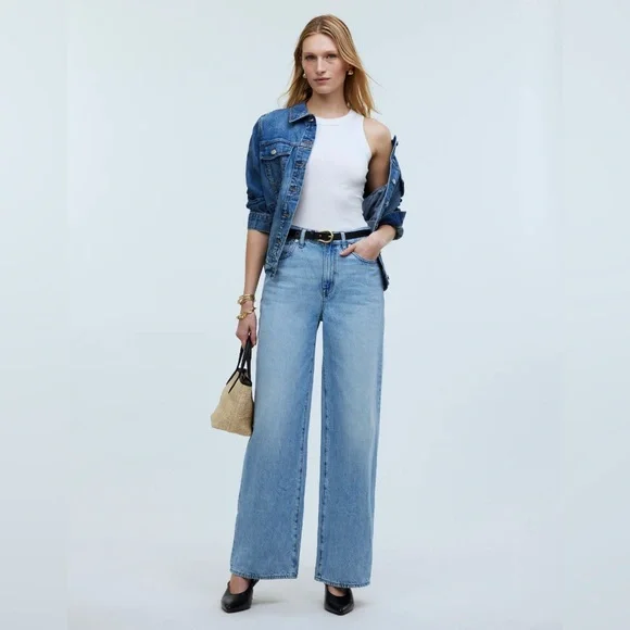 Madewell Superwide-Leg Airy Denim Edition Jean - Ahern wash - Size 30 - Picture 1 of 16